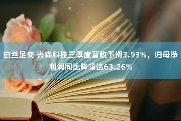 白丝足交 兴森科技三季度营收下滑3.93%，归母净利润同比降幅达63.26%