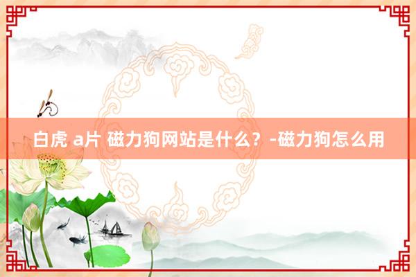 白虎 a片 磁力狗网站是什么？-磁力狗怎么用