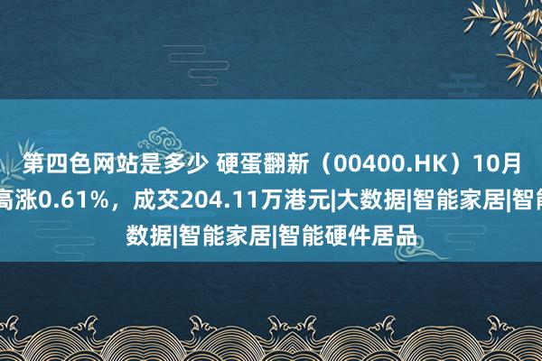 第四色网站是多少 硬蛋翻新（00400.HK）10月15日收盘高涨0.61%，成交204.11万港元|大数据|智能家居|智能硬件居品