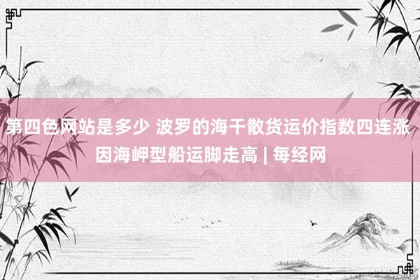 第四色网站是多少 波罗的海干散货运价指数四连涨 因海岬型船运脚走高 | 每经网