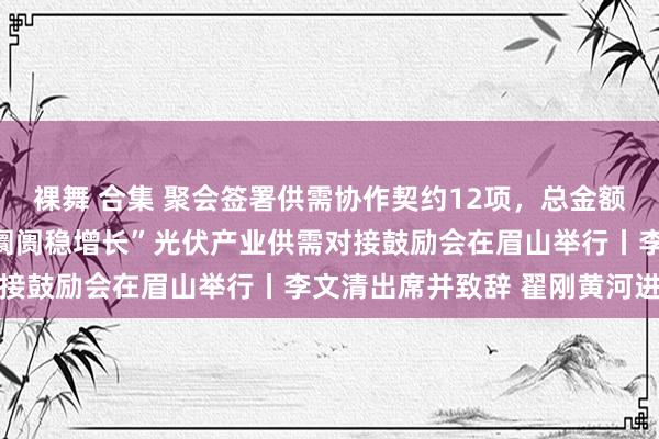 裸舞 合集 聚会签署供需协作契约12项，总金额超50亿元丨四川省“拓阛阓稳增长”光伏产业供需对接鼓励会在眉山举行丨李文清出席并致辞 翟刚黄河进入